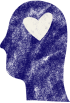 Silhouette of a head with a heart icon inside